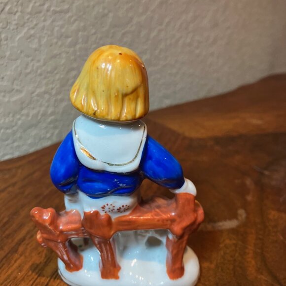 Pair of Occupied Japan (1940's) Ceramic Children Figurines - Picture 4 of 9